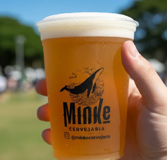 Copo de chopp Minke servido ao ar livre